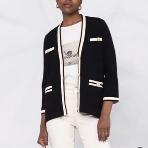 Maje Contrasting-Trim Knitted Cardigan